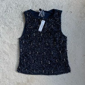 NWT Express Cropped Sequin Top